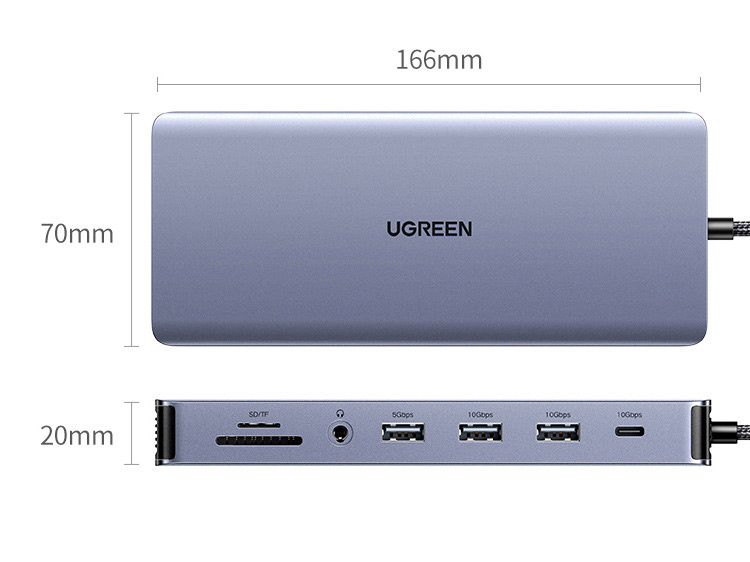 UGreen-13-in-1-Typ-C-Dockingstation-USB-Adapter-mit-USB302--USB322--USB-C32--PD--HD2--35mm-Audio-Gig-2020656-20